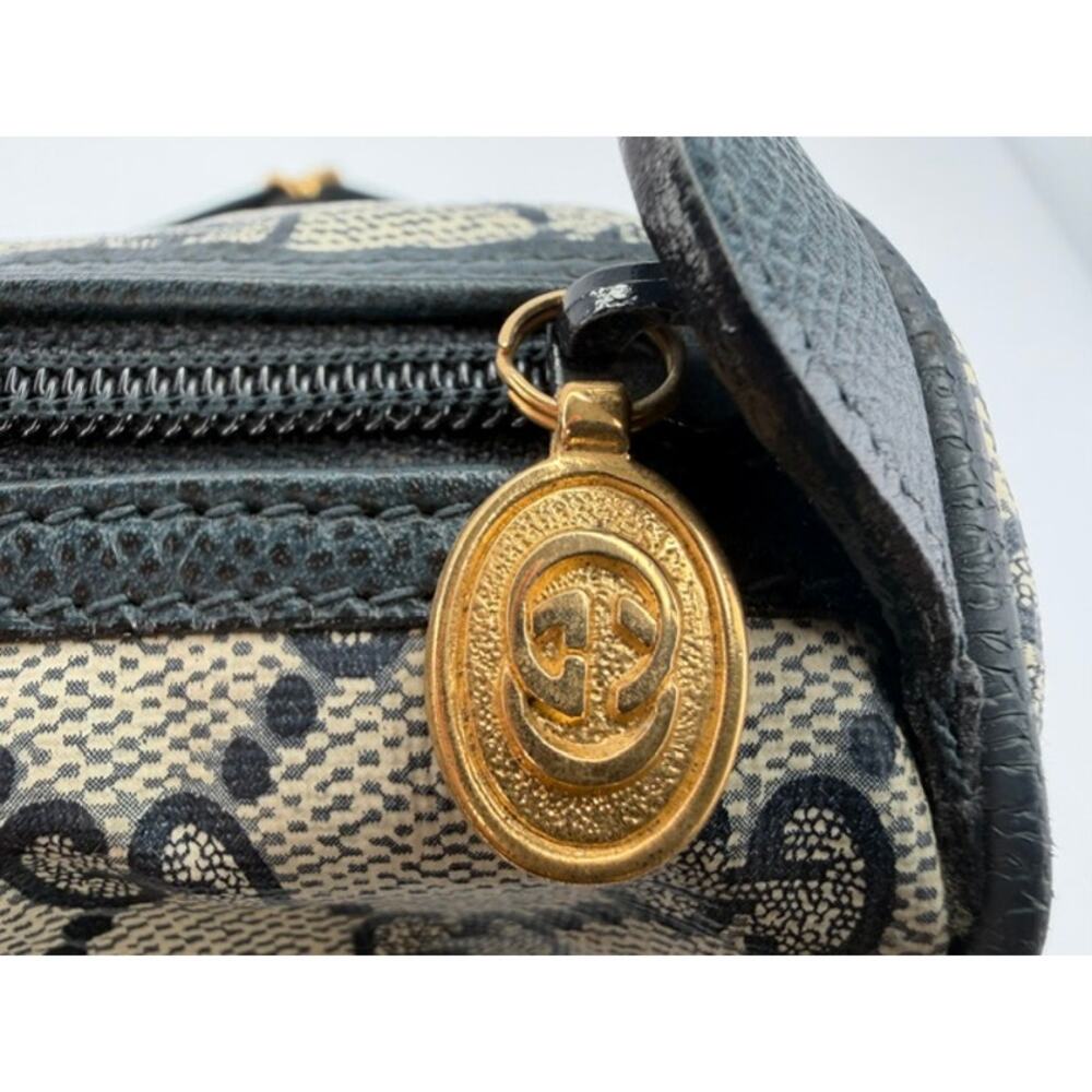 Gucci Vintage GG Plus Navy Beige Crossbody Shoulder Bag Accessory Collection 80s - Picture 14 of 16